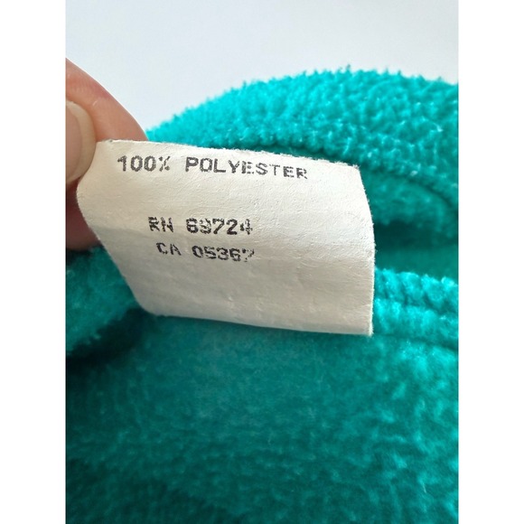 Vintage Columbia Fleece Pullover Snap Sweatshirt USA Turquoise Navy Women Medium - Picture 16 of 16